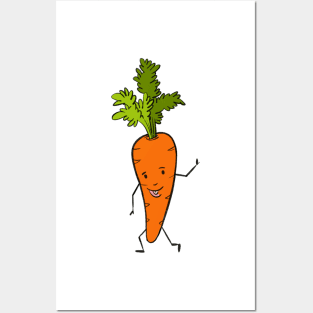 Cute carrot in happy Posters and Art